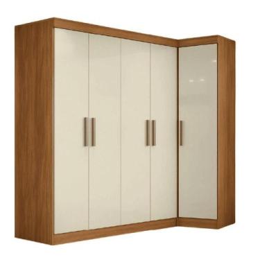 Imagem de Guarda Roupas Modulado de Canto Madrid com 5 Portas e 2 Gavetas Maxel,