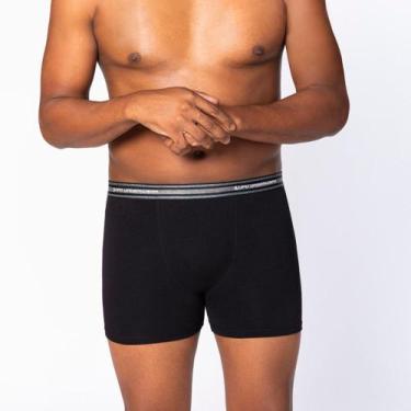 Imagem de Cueca Lupo Boxer Algodão com Elastano Tamanho Especial 653-003, Preto,