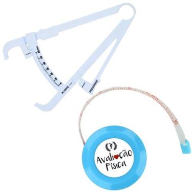 Imagem de Kit Avaliacao Fisica Medir Gordura Corporal Fita Metrica Imc Adipometr