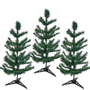 Imagem de kIT 3 ARVORE VERDE NATAL TRADICIONAL PLASTICO 55CM 46 GALHOS PEQUANA A