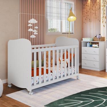 Imagem de Quarto de Bebe com Comoda Smin New e Berco Uli MDF Moveis Peroba