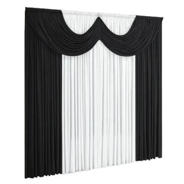 Imagem de Cortina de Malha 2,00m x 1,70m Paris - SHOP CASA NOBRE, PRETO/BRANCO