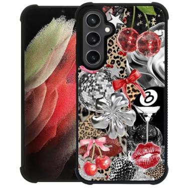 Imagem de DAIZAG Capa para Samsung Galaxy S23 FE, capa protetora antiderrapante com absorção de choque de quatro cantos para meninas e meninos - colagem retrô de coquete de guepardo