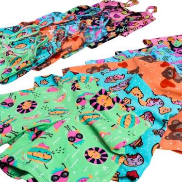 Imagem de Kit 10 Conjuntos infantil menina estampado Cropped short dia a dia con
