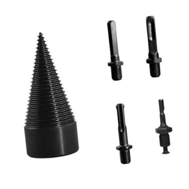Imagem de Ｂｅｓｇａ Broca para rachar madeira com 4 parafusos de perfuração, cone removível, parafuso divisor de toras de alta velocidade, cone para furadeiras elétricas, 50mm