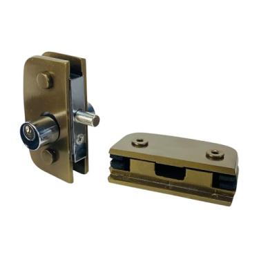 Imagem de Kit Fechadura Central 1520 com Contra Fechadura 1531 para Porta Pivotante de Vidro Temperado (Bronze)