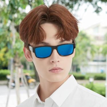 Imagem de Óculos de sol GG para homens com cabeças grandes para dirigir pescar, Lente A-preta/azul