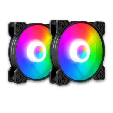Imagem de Kit 2 Cooler Fan Snaker Shadow ARGB 120mm Silencioso Preto