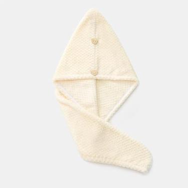 Imagem de Toalha de secagem de cabelo com botão, toalha de cabeça para secar o cabelo rapidamente