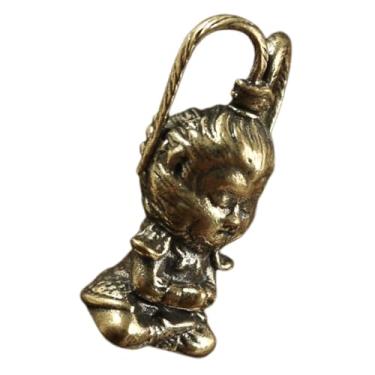 Imagem de Pingente de rei macaco de cobre feito à mão, pingente de estátua tradicional chinesa Wukong, enfeite para projetos faça você mesmo, pingente de mochila e decorações de aniversário, Dourado