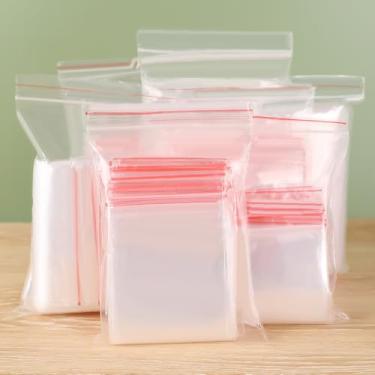 Imagem de Pacote com 100 sacos plásticos pequenos com fecho de correr, acessórios de viagem, organizador de bolsa de armazenamento recarregável para joias (10 cm x 15 cm)