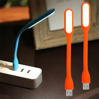 Imagem de Pacote com 2 mini luzes USB para teclado – luz LED para laptop, luz noturna USB flexível para notebook, lâmpada de leitura de livro pescoço de ganso ajustável, fonte de iluminação LED portátil para