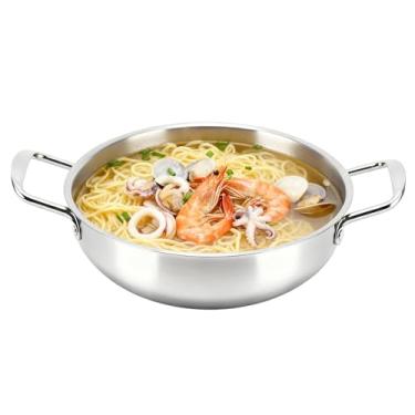 Imagem de Pote de ramen coreano, pote de macarrão ramen coreano de aço inoxidável com alças, pote de cozinha coreano para sopa, macarrão, macarrão (18cm)