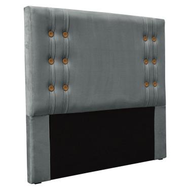 Imagem de Cabeceira Solteiro 0,90m Genova Veludo Pallazio Cinza Chumbo