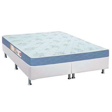 Imagem de Cama Box King: Colchão Espuma Castor D45 Sleep Max + Base Crc Courano White(193X203)