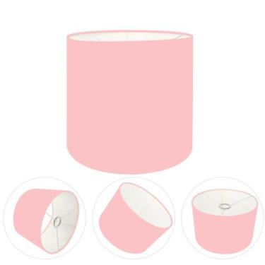 Imagem de Cúpula Abajur Cilíndrica Cp-8007 Ø20x22cm Rosa Bebê - Vivare