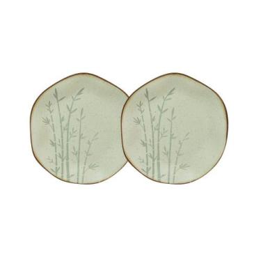 Imagem de Conjunto 2 Pratos de Sobremesa 21,5 cm Ryo Bambu Porcelana Oxford