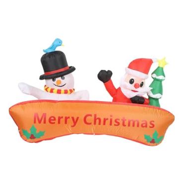 Imagem de Baoblaze Decoração natalina inflável para exteriores, enfeite festivo, adereços para fotos, brinquedo luminoso grande para decoração de jardim.