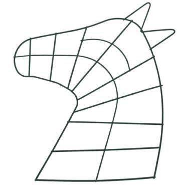 Imagem de VICASKY Moldura de guirlanda de metal em forma de cavalo forma de guirlanda de ferro resistente para artesanato faça você mesmo e decorações florais, suporte de ferro verde para festa de casamento e