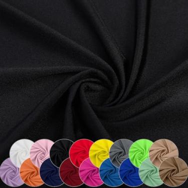 Imagem de Tecido de nylon elastano, 80% nylon, 20% elastano, tecido de lycra, roupa de banho, tecido esportivo elástico em 4 direções, dança, ioga (preto, 2 jardas)