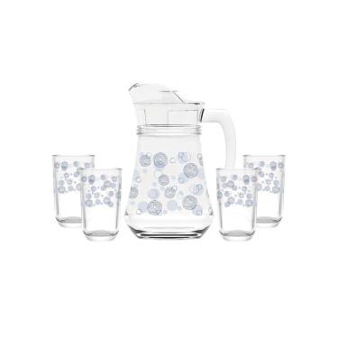 Imagem de Conjunto de Jarra e Copos Vidro Círculo 4 Peças Hauskraft