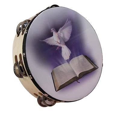 Imagem de Generic Jingle de Percussão, Pandeiro Portátil, 2 Fileiras Com Excelente Acabamento para Festas (8 pol. Cor Original)