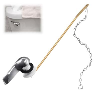 Imagem de Kit de substituição de alavanca de vaso sanitário universal de montagem frontal para alça de vaso sanitário com correntes de aço inoxidável