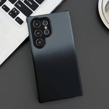 Imagem de MVVKKY Capa protetora para celular Samsung S24Ultra, cor gradiente, silicone macio, à prova de choque, com lentes, estilo Candy (para Samsung S24Ultra/cinza/preto)