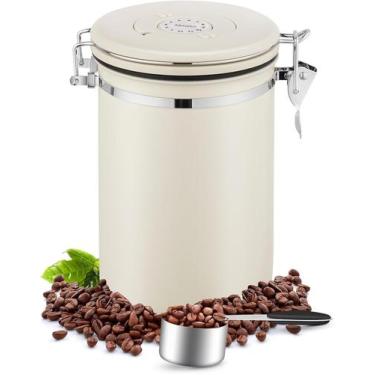 Imagem de Vasilha de café de aço inoxidável hermética 1.8L bege - yiweisai