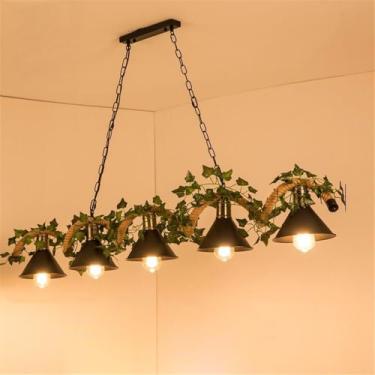 Imagem de Luminária pendente retrô americana em corda de cânhamo para restaurante, com estilo campestre, criativa, musical, para balcão de caixa, bar, cafeteria, loja de chá com leite, loja de roupas,