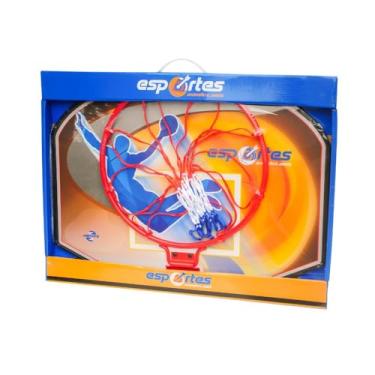 Imagem de Tabela de Basquete com Aro Metálico de 45 cm e Rede Inclusa, Ideal para Treino e Lazer em Ambientes Internos ou Externos – Fixação em Parede