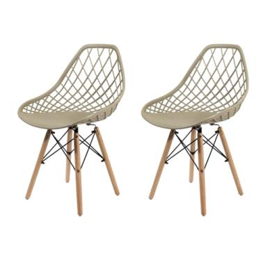 Imagem de Kit com 2 Cadeiras Sala de Jantar com Pés em Madeira – Design Moderno Conforto e Estilo para Sua Casa (Fendi)
