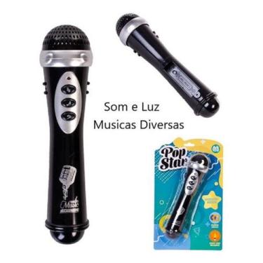 Imagem de Microfone Infantil Musical com Musica e luz Pop Star - ARK TOYS