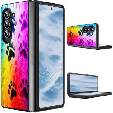Imagem de CGFGHHUY Capa para Samsung Galaxy Z Fold 7 2025 Slim Lightweight Hard PC Shook Proof Capa protetora para celular para Samsung Galaxy Z Fold 7 5G 8 polegadas - belas patas de cachorro aquarela