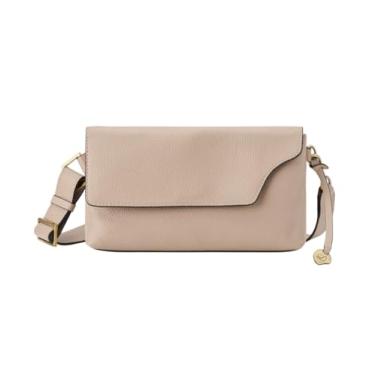 Imagem de DANEAULT Bolsa tiracolo com cinto de pedrinhas - The Kim - Bolsa para cinto de couro - RFID e fecho magnético - macia e versátil - Bolsa feminina, Cinza, 92.5 cubic inches, Bolsa transversal com cinto