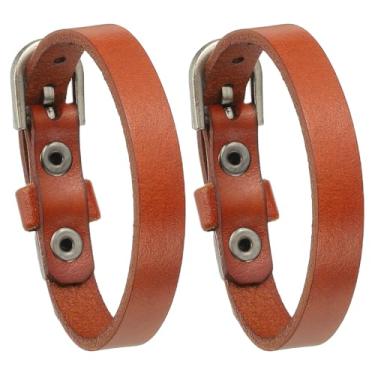 Imagem de PATIKIL Pulseira de cinto de couro, pulseira masculina com fivela fina para mulheres, pulseira de couro vintage, One Size, Couro, Sem Pedra Preciosa
