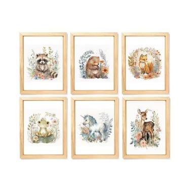 Imagem de Kit quadro A3 infantil com paspatur moldura branco laqueado decoração 