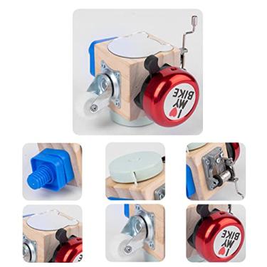 Imagem de dalisp Busy d Bloco multifuncional 6 em 1 Caixa de bloqueio Iluminação cognitiva Função musical Bloco de madeira Jogo de quebra-cabeça Aprendizagem de habilidades básicas (Tipo 04)