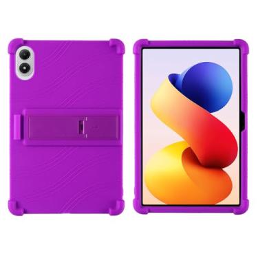 Imagem de QYiiD Capa para Xiaomi Redmi Pad 2 Pro 12,1 polegadas 2025, capa dobrável de silicone leve para crianças, proteção contra choque macio, roxo