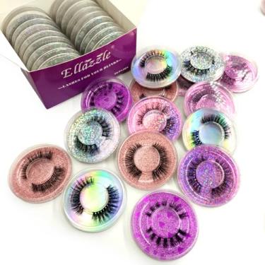 Imagem de Cílios sintéticos de vison 30 pares, cílios falsos de vison 3D atacado em massa reutilizáveis cílios postiços aparência natural 5 estilos 12-14 mm