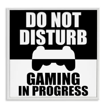 Imagem de Stupell Industries Arte giclée emoldurada preta Do Not Disturb Minimal Gamer, design de Kim Allen, 12 x 12