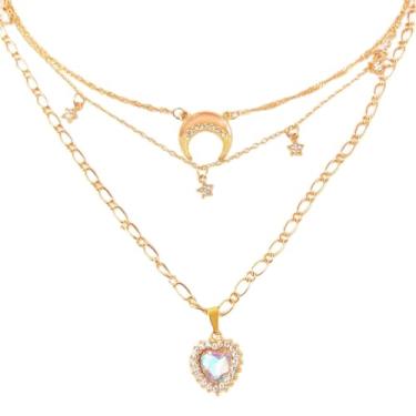 Imagem de Colar moderno com pingente multicamadas para mulheres | Charm empilhável Boho Chic | Ótimo presente para formatura, amizade, viagens, praia e ocasiões especiais, Adjustable, Metal, Sem Pedra Preciosa