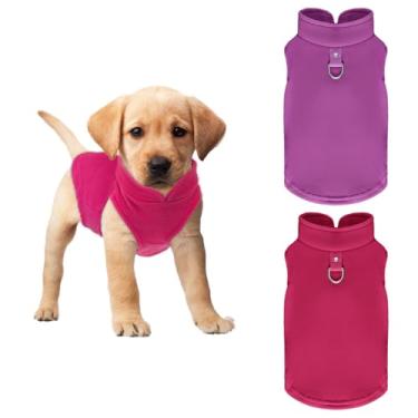 Imagem de Colete de lã para cães, 2 peças, suéter quente de inverno, jaqueta sem mangas, pulôver macio, casaco de lã para clima frio, moletom com capuz com coleira em D para cães pequenos e médios, unissex