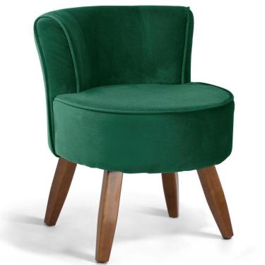 Imagem de Poltrona Pés de Madeira Ayla Veludo Verde Gran Belo