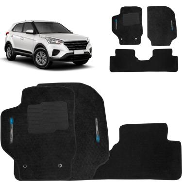 Imagem de Jogo de Tapete Carpete Creta 2017 a 2021 Preto 3 Peças