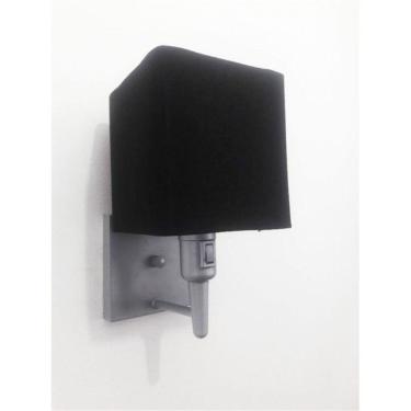 Imagem de Arandela Quadrada Md-2019 Cinza C- Inter Liga E Desl Cúpula Em Tecido Preto - Bivolt