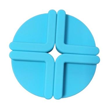 Imagem de SiaBiced Conjunto de 4 pés para tábua de corte, tapete de cozinha, fáceis de usar, protetores de pés para tábuas de corte, Azul