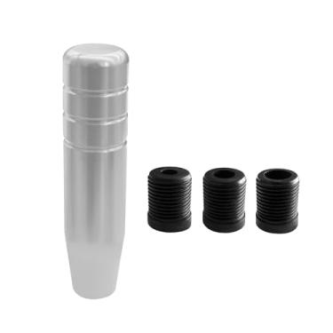 Imagem de HQRNYP Manípulo de câmbio pesado de 12,7 cm, manípulo do câmbio de marcha, alavanca de câmbio de carro de liga de alumínio, acessórios automotivos com 3 adaptadores roscados M8 M10 M12 para carros