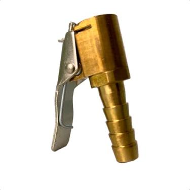 Imagem de Bico Inflador com Presilha 1/4 24mm em Latão para Calibragem de Pneus com Trava Segura Profissional