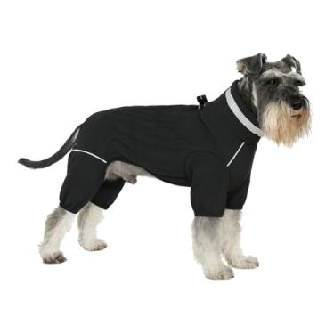 Imagem de Roupa de neve para cães à prova d'água de inverno – Jaqueta de corpo inteiro ao ar livre com anel de trela, forro de lã, casaco refletivo à prova de vento para cães de 4 pernas para cães pequenos a